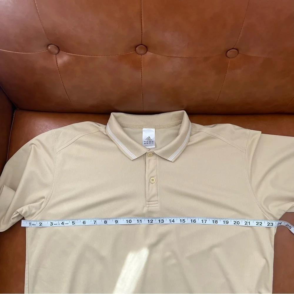 Adidas Climalite Golf Polo Shirt Y2K Men’s Sz L Beige Athletic Athleisure